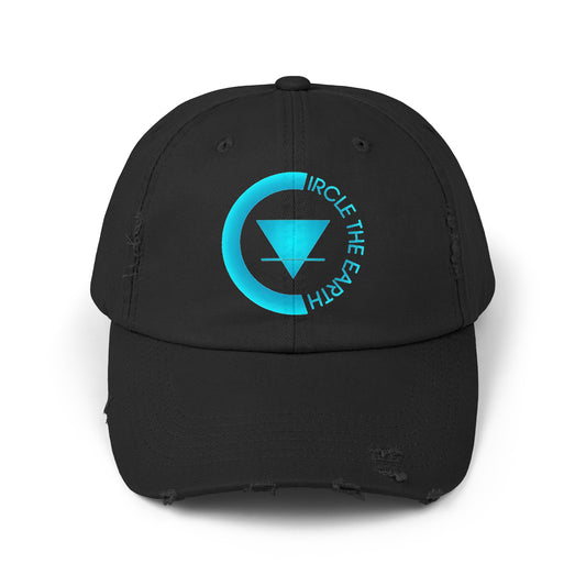 Circle the Earth Unisex Distressed Cap